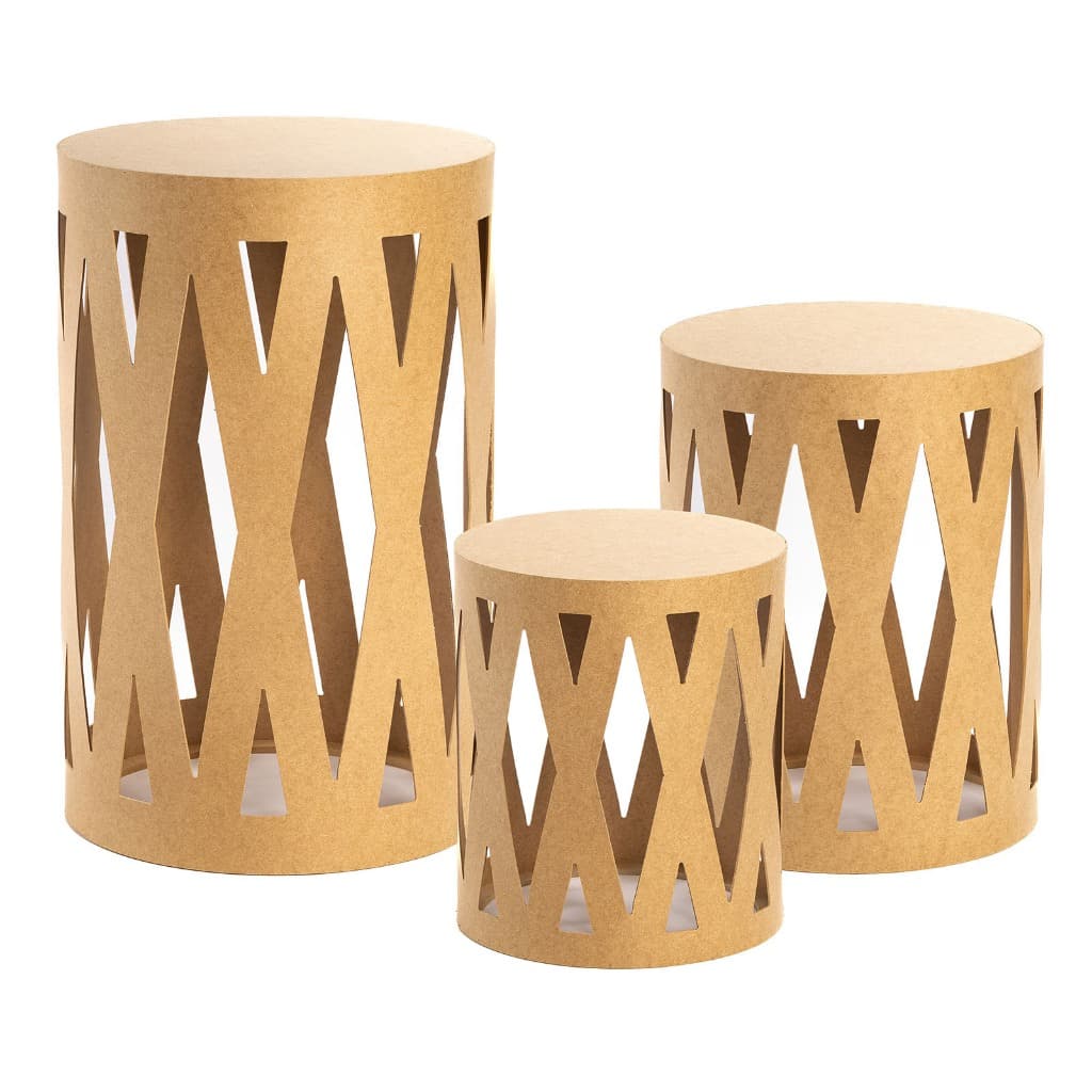 Kit Mesa Decoração Festa Trio Cilindro X em MDF Decorações Geral