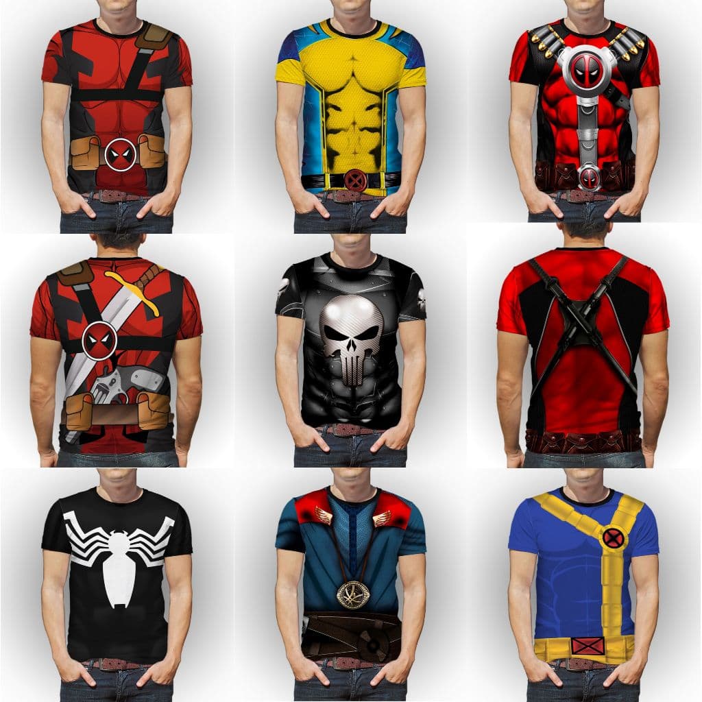 Camiseta super herois Wolverine e Deadpool Punisher Venon Doutor Estranho Cyclope em Dryfit para treino ou casual