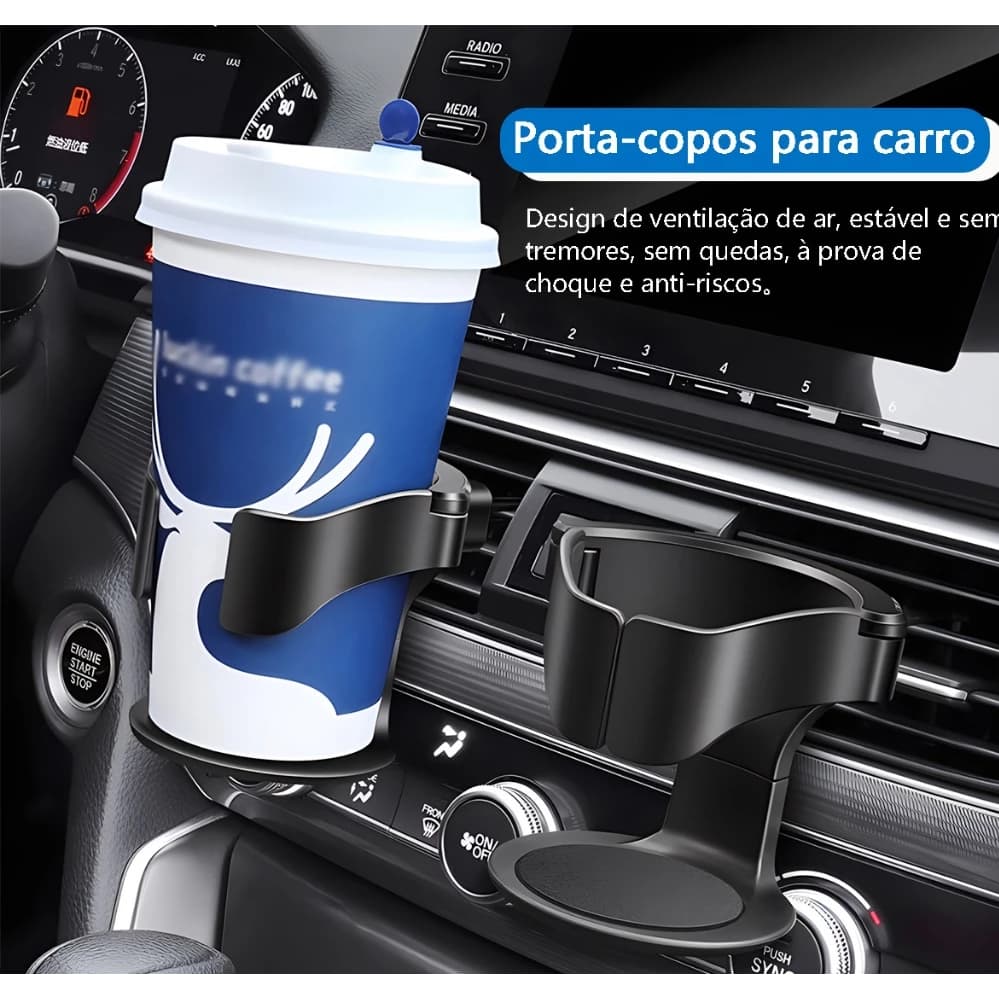 Kit2 Porta Copos Carro Ajustável Universal À Prova De Respingos E De Inclinação Para Copos Garrafas