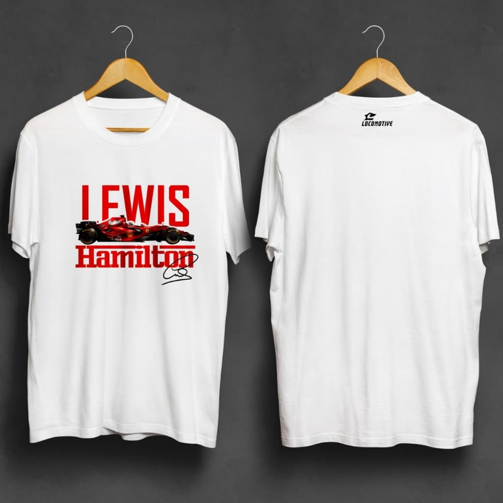 Camiseta F1 Ferrari Lewis Hamilton Formula 1 2025 Original Scuderia Oficial Premium Algodão Cores Oferta Exclusiva Novas