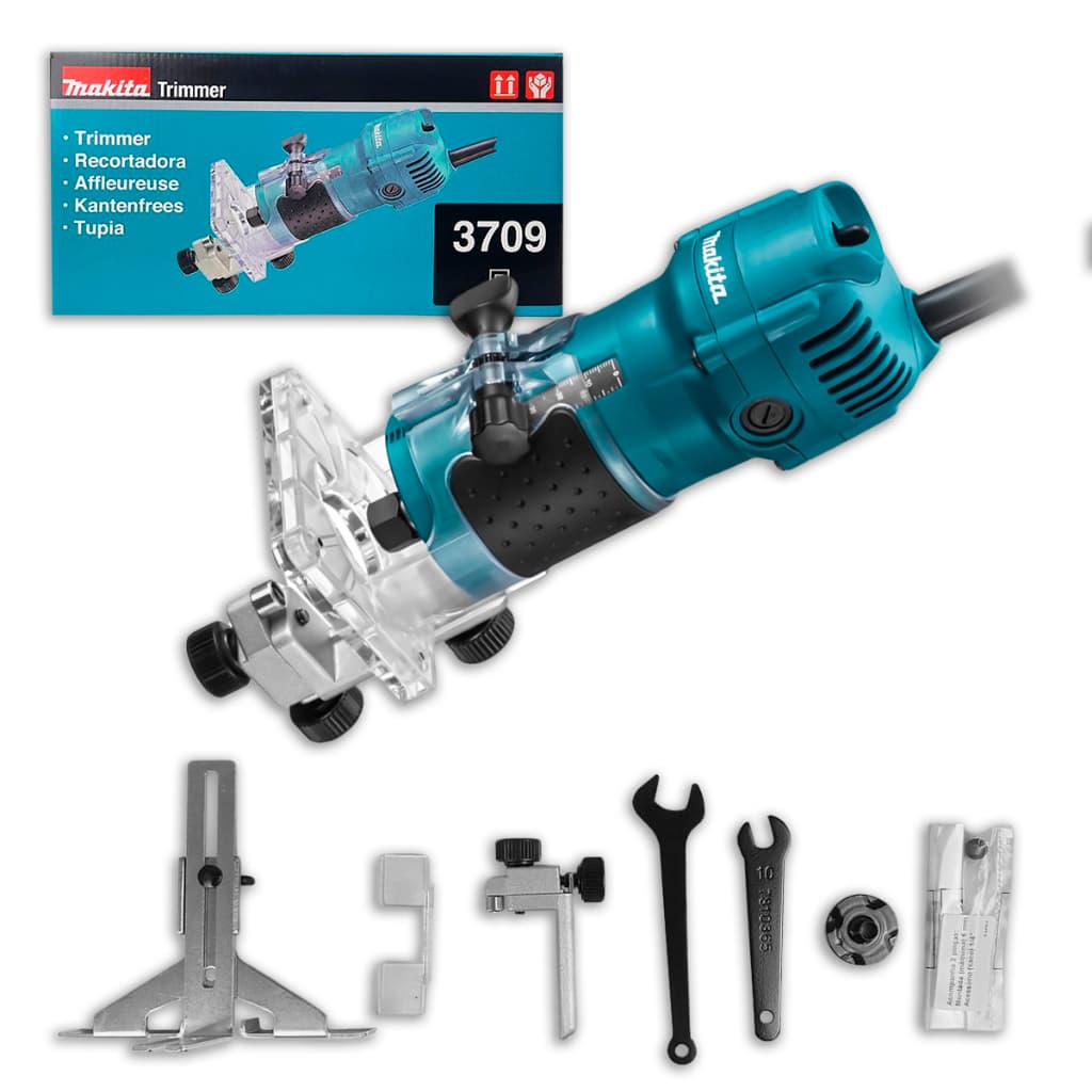 Tupia Manual Makita 6mm (1/4 POL) 530 Watts para Acabamentos de Madeira Furar e Desbastar Original