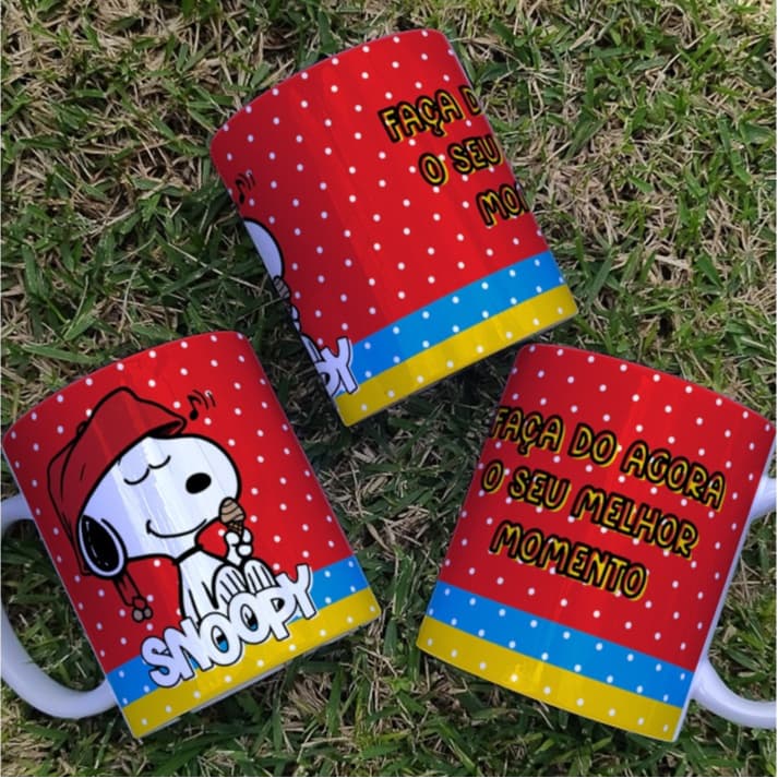 Caneca De Porcelana Snoopy Personalizada