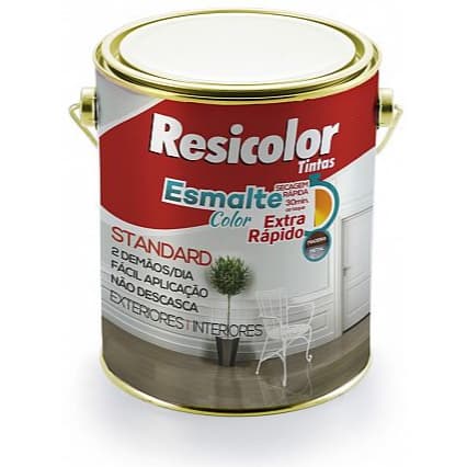 Tinta Esmalte Resicolor Base Solvente Brilhante 3,6L Para Metais E Madeiras