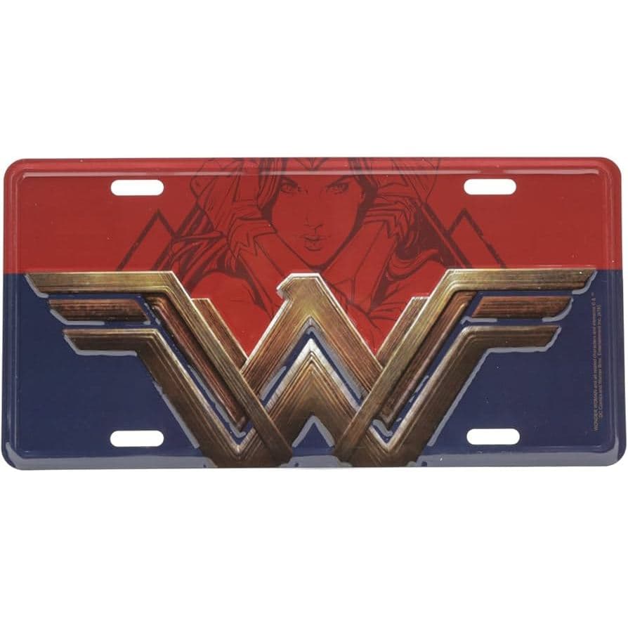 Placa De Carro Alumínio Quadro Decoração Personagens Infantil Batman Mulher Maravilha