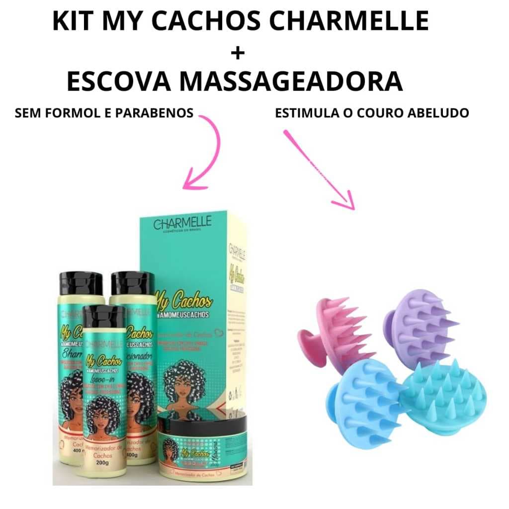 KIT 4 ITENS MY CACHOS + ESCOVA MASSAGEADORA