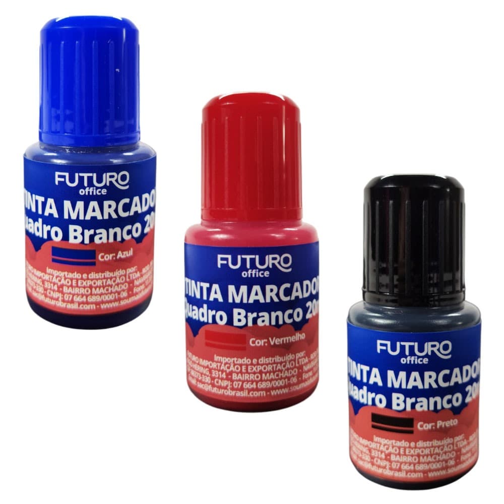 Tinta para Pincel Marcador Caneta de Quadro Branco 20ml Refil Recarga