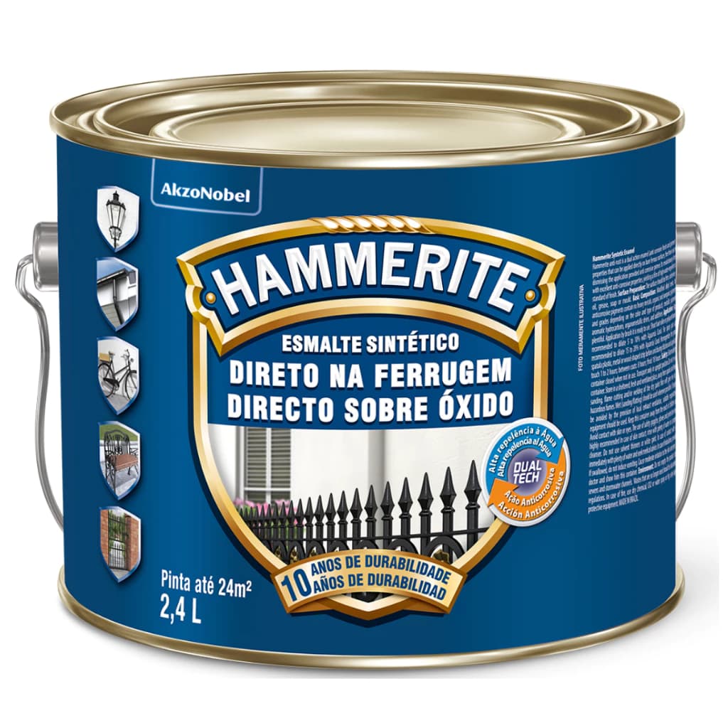 Tinta Esmalte Hammerite Direto Na Ferrugem 2,4L Para Metais Coral