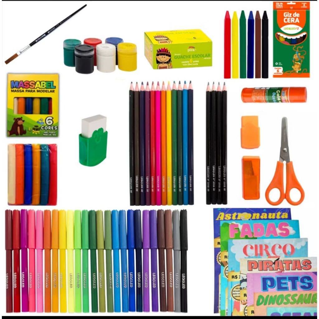 Kit Escolar Completo Para Volta ás Aulas 50 Itens Essenciais