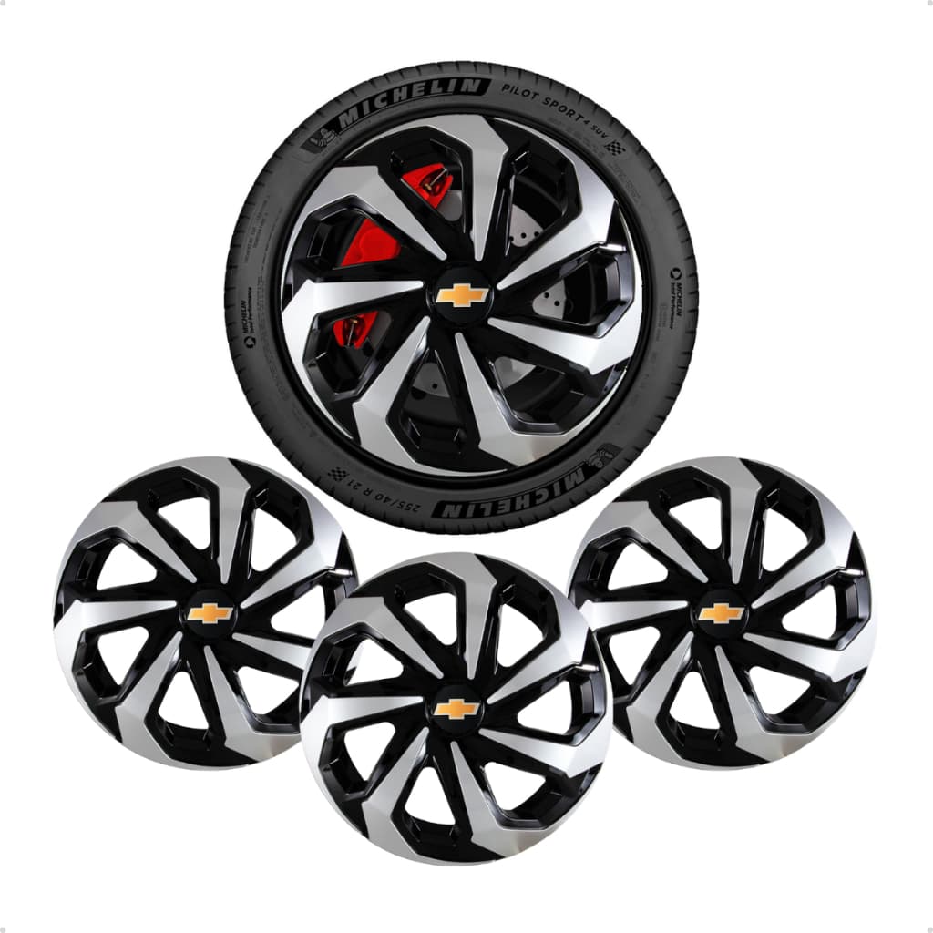 Jogo 4 Calota Aro 13 Spider Astra Celta Corsa Agile Meriva Cruze