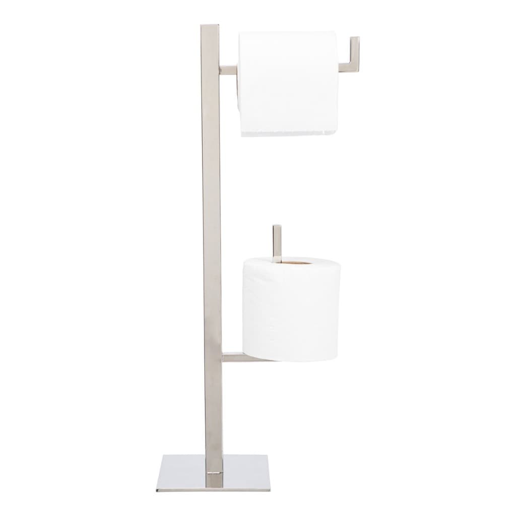 Porta Papel Higiênico Dupl De Chão Aço Inox