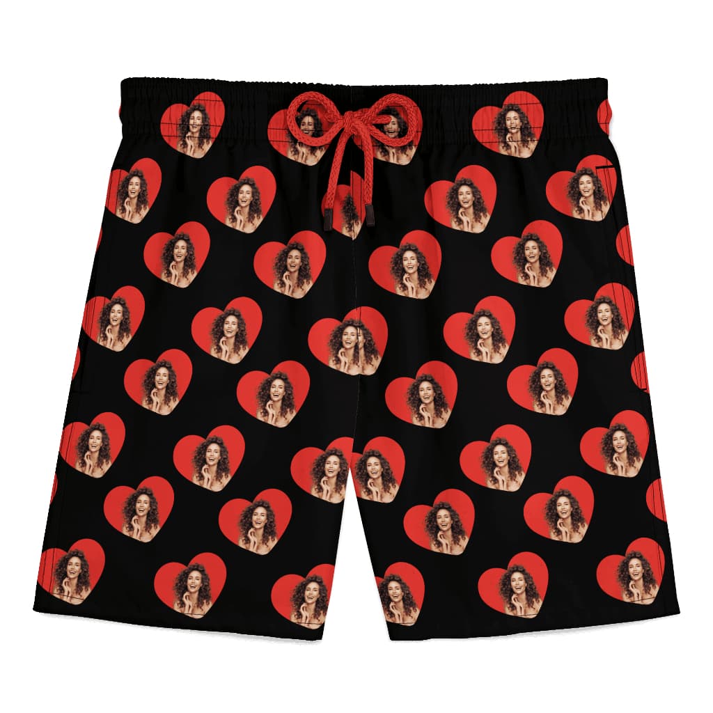 Short personalizado com foto dentro do coração Masculino