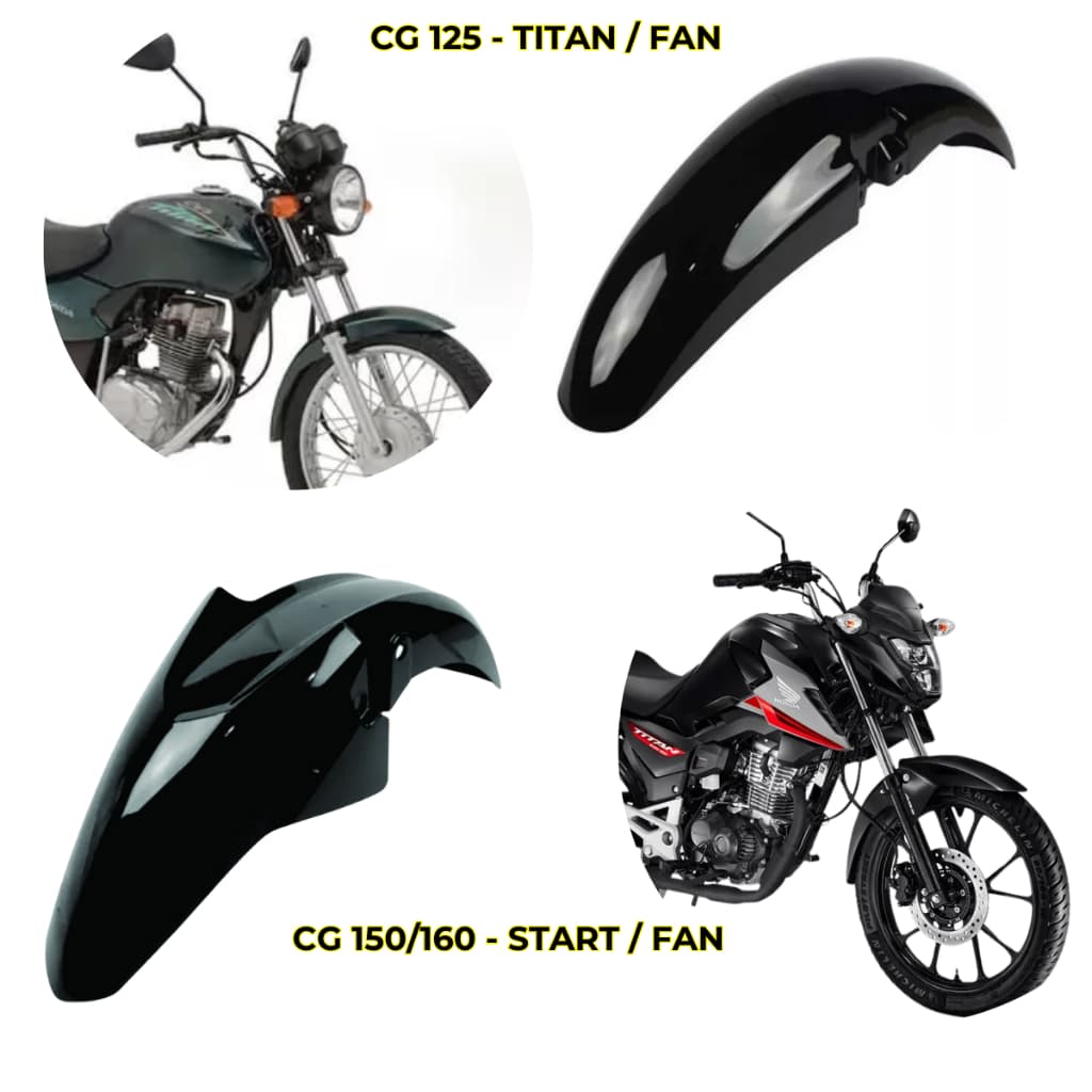 Paralama Preto Cg Titan/Fan/Start 125/150/160 2006 a 2023