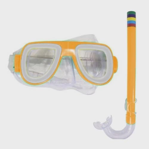 Máscara Mergulho Snorkel Infantil Óculos Piscina-amarelo