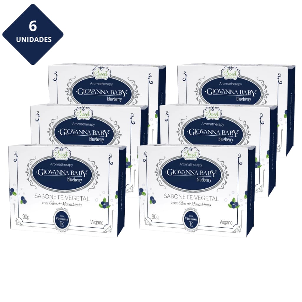 Kit 6un Sabonete em Barra 90g Giovanna Baby Blueberry