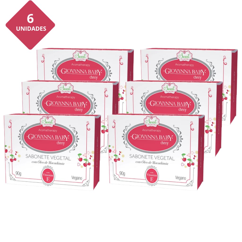 Kit 6un Sabonete em Barra 90g Giovanna Baby Cherry