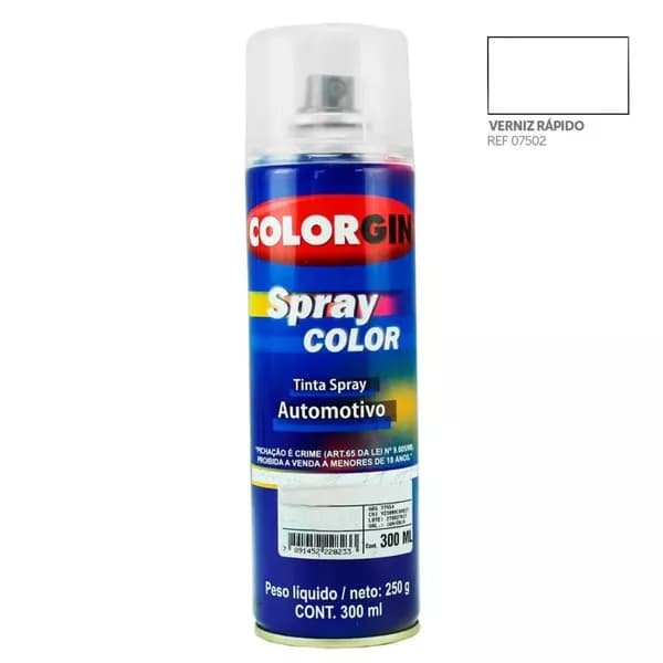 Spray Verniz Automotivo Brilhante Colorgin Lazzuril 300ml Para Acabamento Rápido