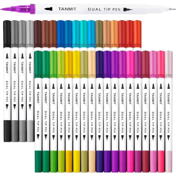 kit canetinhas ponta dupla fina e grossa lindas cores 12 e 24 peças e em gel