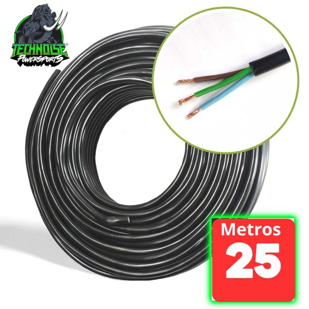 Cabo pp Extensão 3 Vias 1,5mm 3x1,5mm Flexível Rolo 25 Metros 100% Cobre