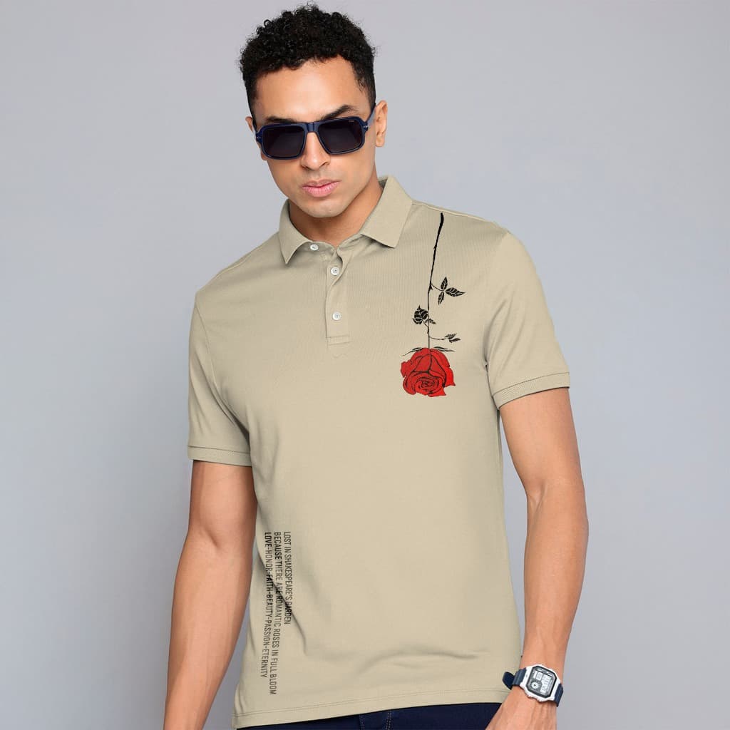 Camiseta Polo Masculina Floral Shakespeare Piquet Camisa Manfinity