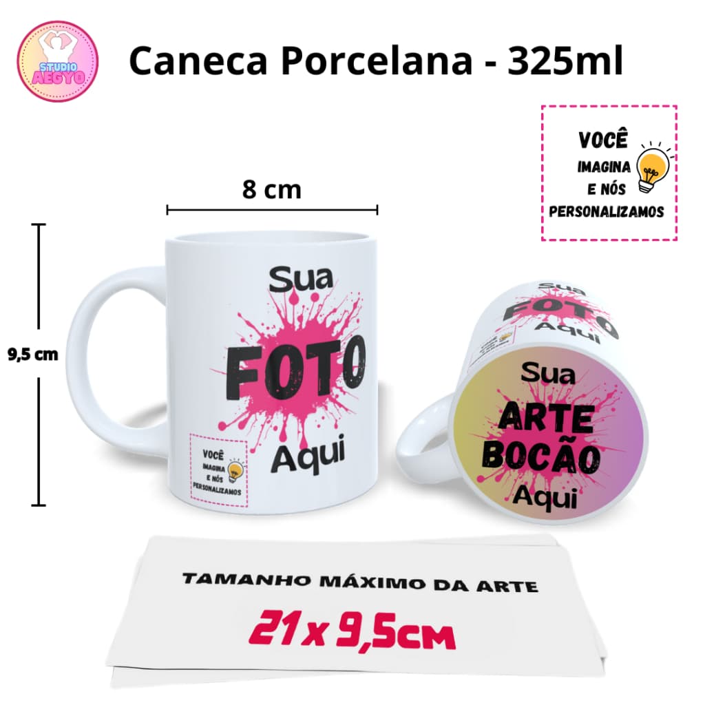 Caneca de Porcelana Bocão, Envie sua ideia, Personalize do seu jeito