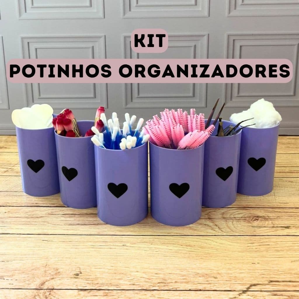 kit Organizador de pincel Cosméticos potinhos porta pinceis Maquiagem portinho lilas fofo make