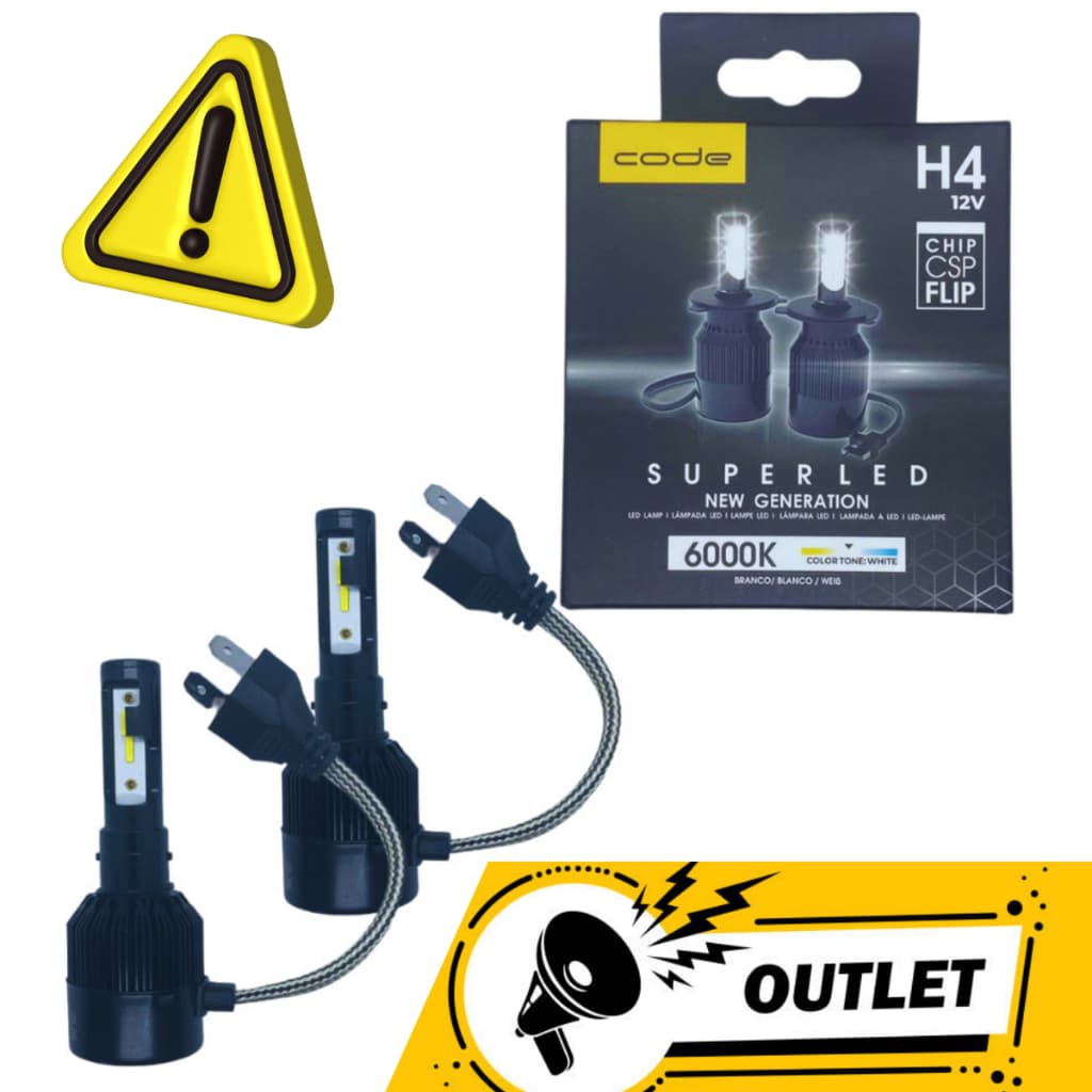 Kit Super Led CODE Techone 6000k 12v  H4 H1 H3 H4 H7 H8 H11 Hb4 OUTLET