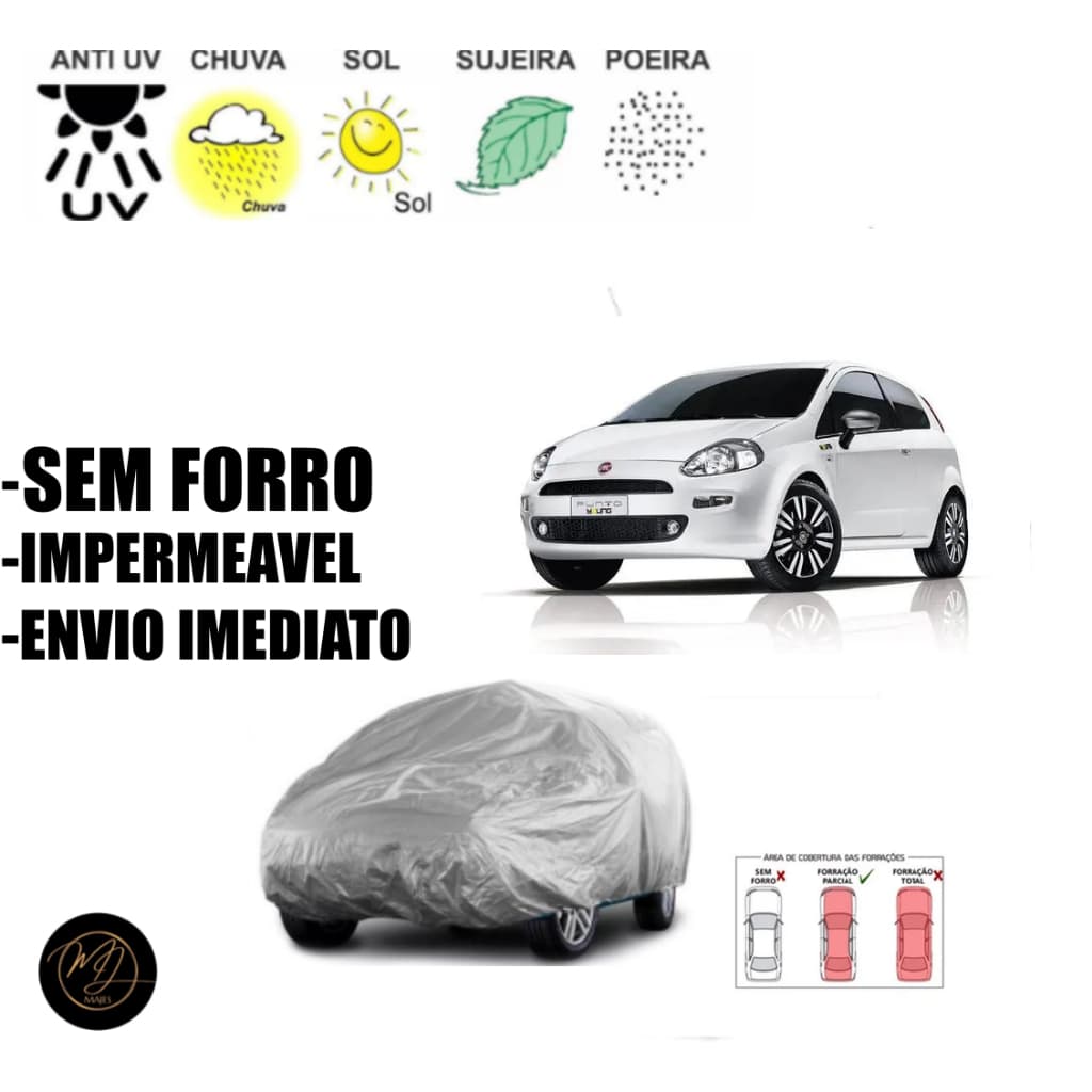 Capa de Cobrir Carro PUNTO M- Impermeável e Proteção Completa contra Sol, Chuva