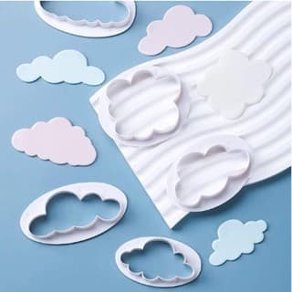 Kit Cortador Molde Nuvem 5 Peças Biscuit Pasta Americana Confeitaria - 3803