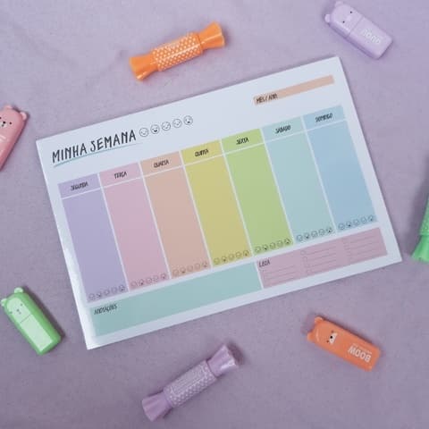 Planner De Mesa - Planejamento Semanal 25x17cm - bloco 54 Folhas