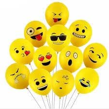 Balão número 11 temático emoji emoções bexiga Art latex pacote c/10 unidades promoção