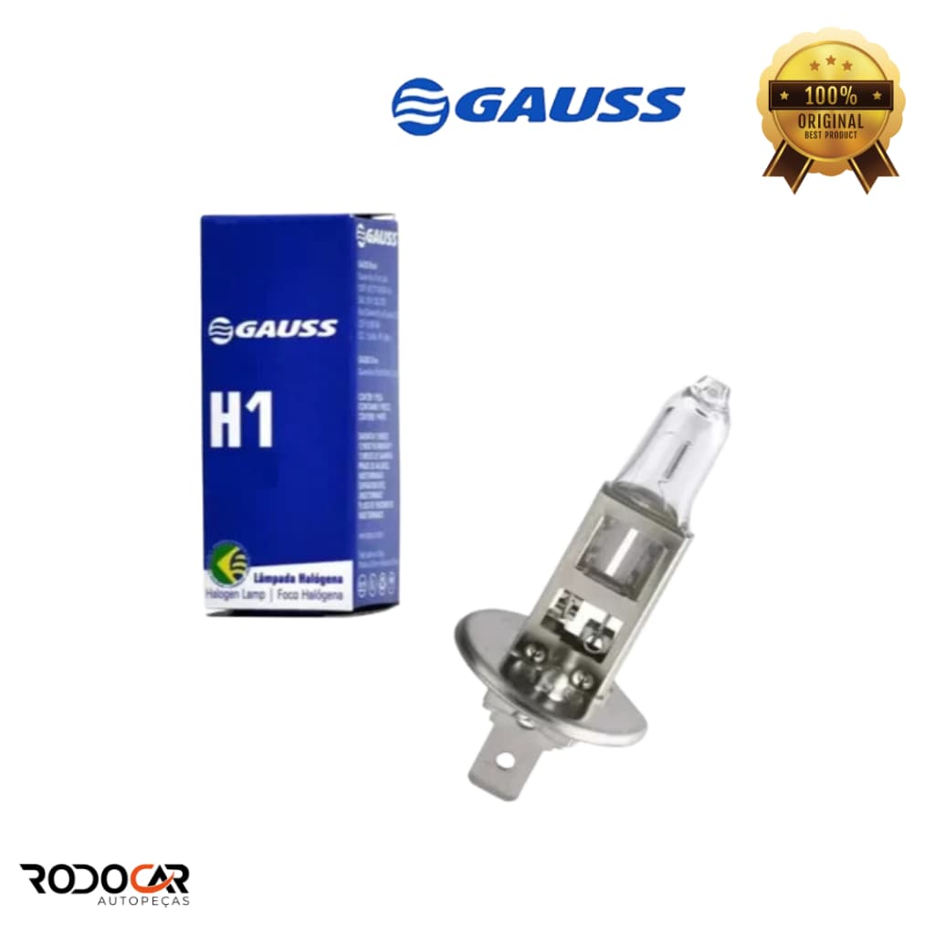 Lâmpada Farol H1 12V 55W Halógena - ORIGINAL GAUSS GL-01H1
