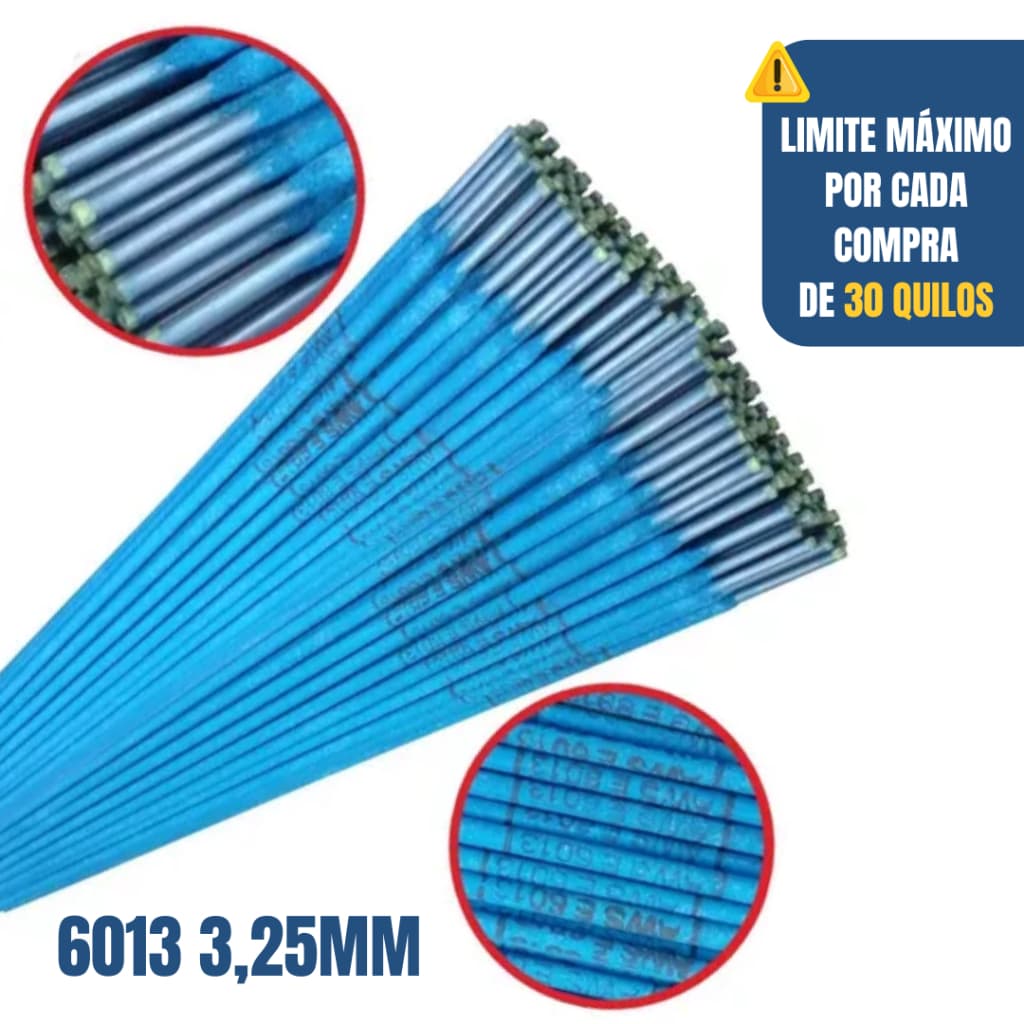 Eletrodo Revestido Azul Para Solda Elétrica 6013 3,25mm Caixa c/05kg
