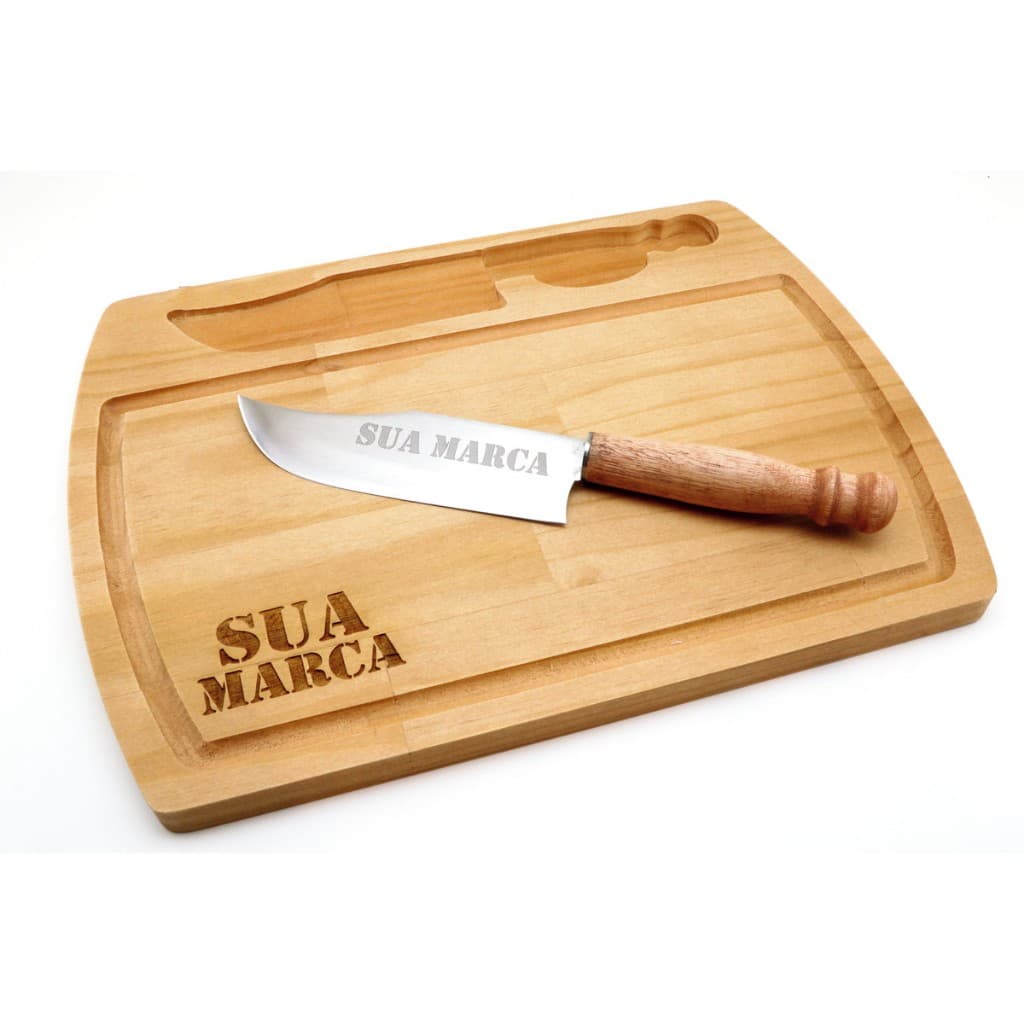 5 Kits Churrasco Pantaneiro - Personalizado - Faca e Tábua