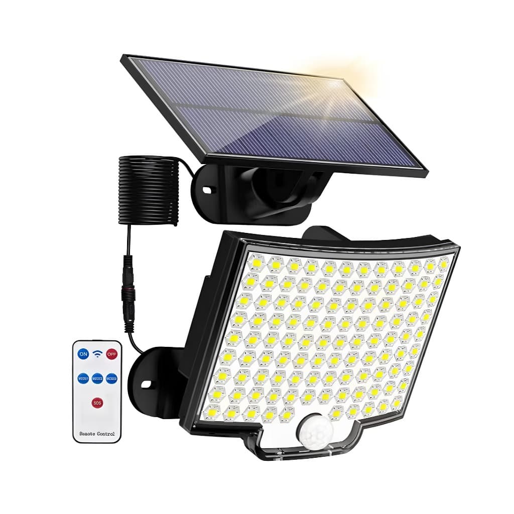 Kit 5 Refletor Solar Luminária De Led 200W + Controle Remoto