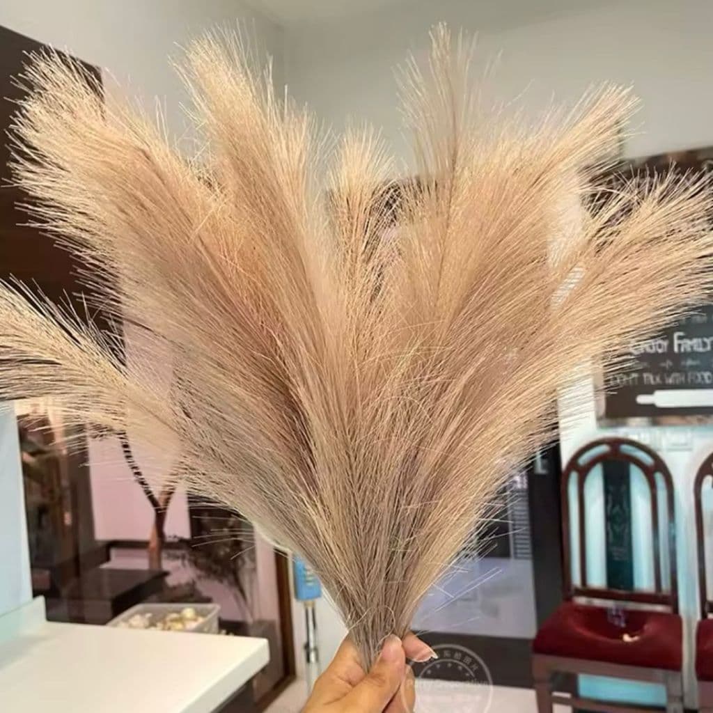 Haste de Capim dos Pampas Artificial Decoração Ramos de Pampas 55cm