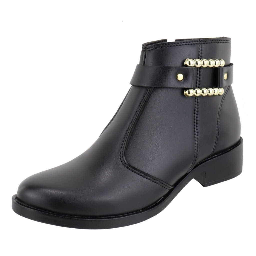 Bota Feminina Cano Curto Lançamento Confort Preta