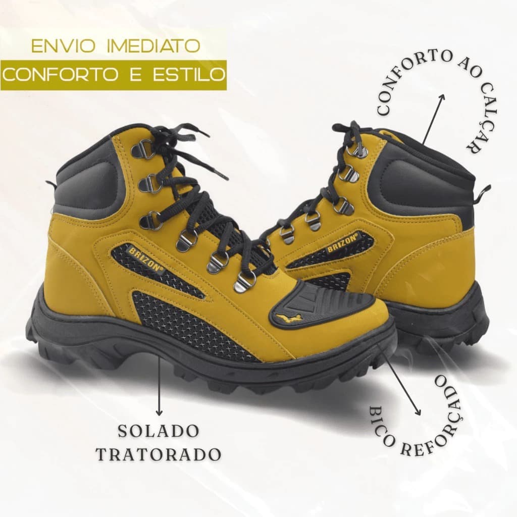 Coturno Bota Masculino Impermeável Resistente Trabalho | Estilo CAT | Lançamento com Envio Imediato