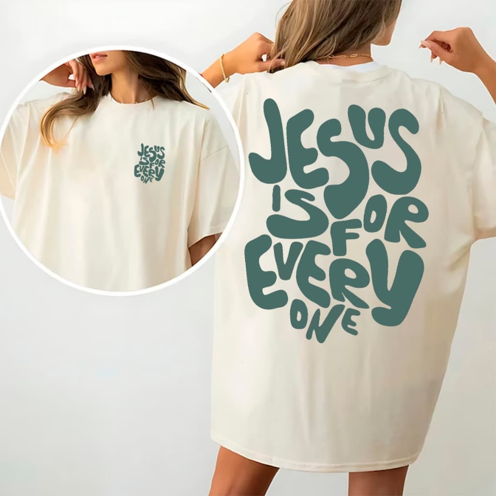Camiseta Feminina Oversized ou T-shirt Estampa Gospel Cruz Jesus Cristo 100% Algodão Promoção