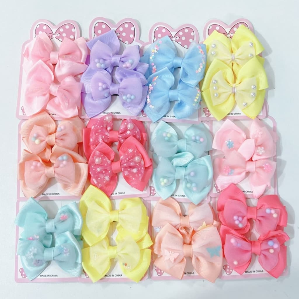 Kit 10  Laços de Cabelo Infantil Bico de Pato Colorido