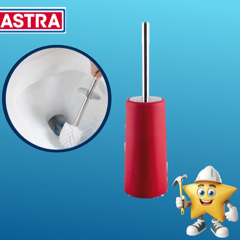 ESCOVA SANITÁRIA COM BASE REDONDA ASTRA  COR BORDÔ
