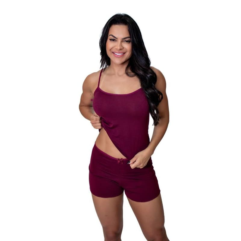 pijama feminino baby Doll Suede confortável roupa de dormir.