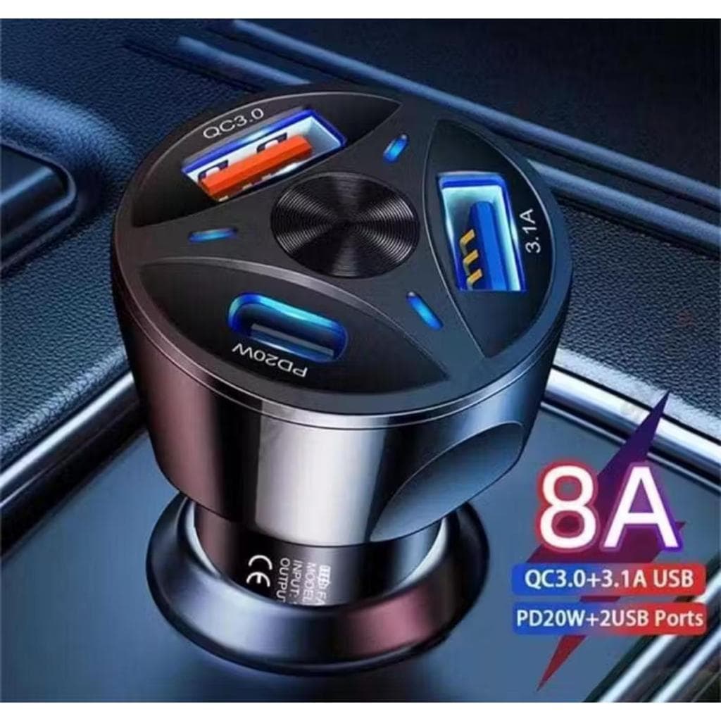 Carregador Veicular USB Turbo 3 Portas - Carregador Para Carros Turbo - Envio Imediato