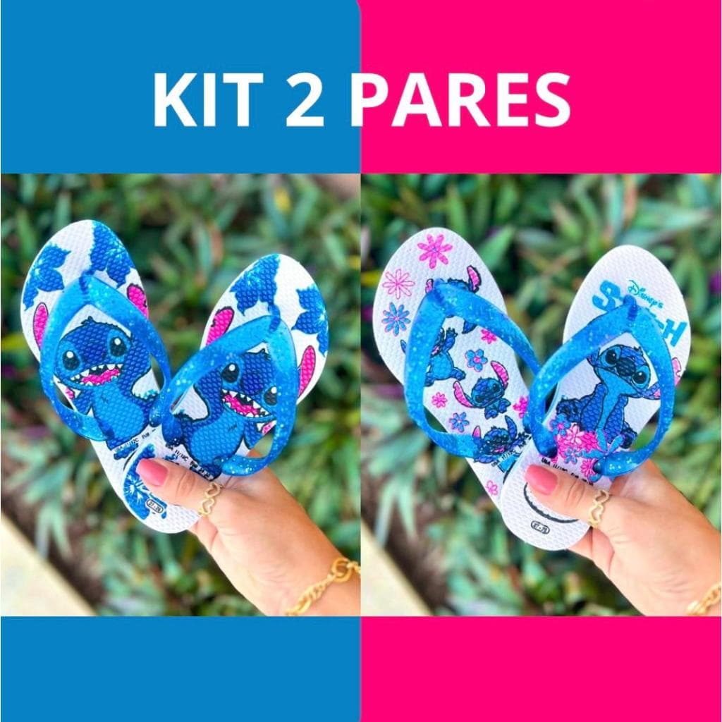 Kit 2 Pares Chinelo Infantil Unissex Verão Casual Lançamento Moda Verão Personagem