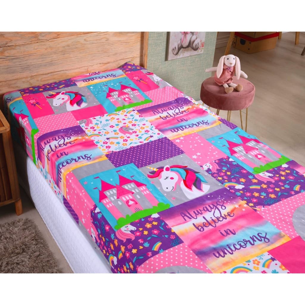 Lençol Solteiro Com Elástico Avulso Várias Cores e Estampas Infantil