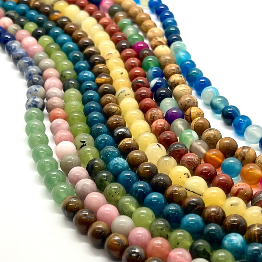 Fio Pedra Natural 8mm 47 Contas Para Artesanato Bijuteria
