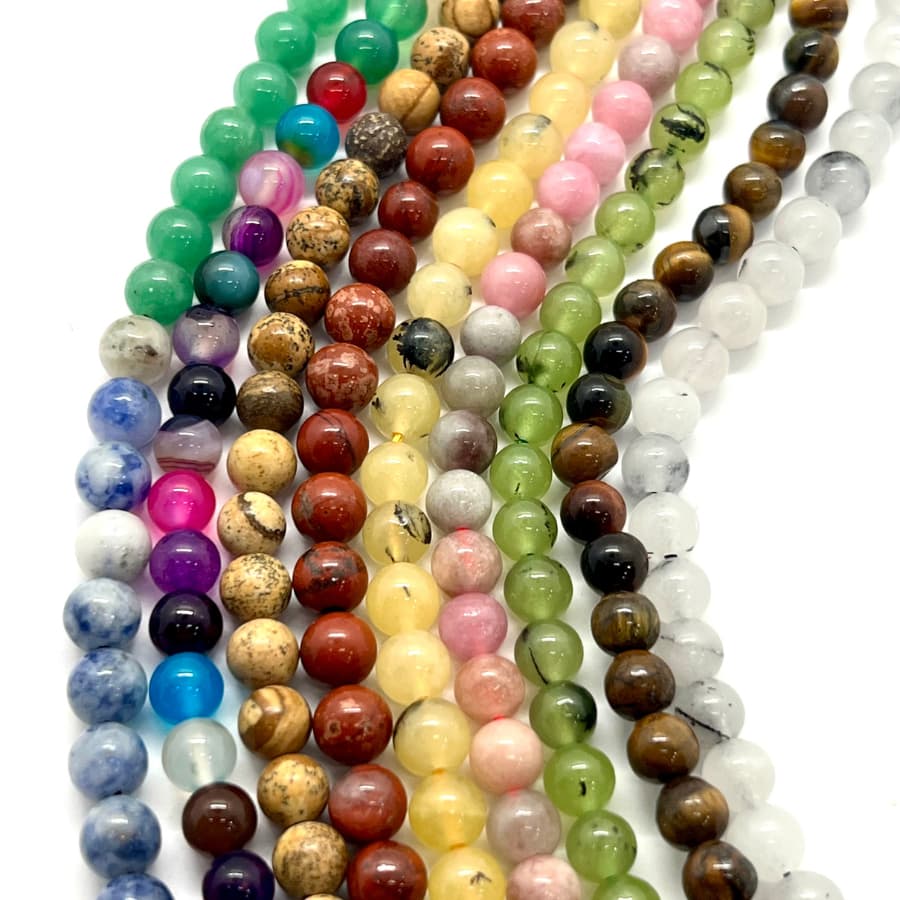 Fio Pedra Natural 6mm 60 Contas Para Artesanato Bijuterias