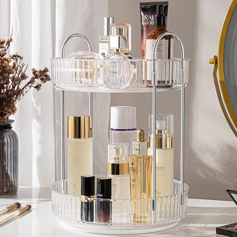 Organizador Metal Prateleira Diamante Acrílico Porta Maquiagem Beleza Multiuso Giratorio