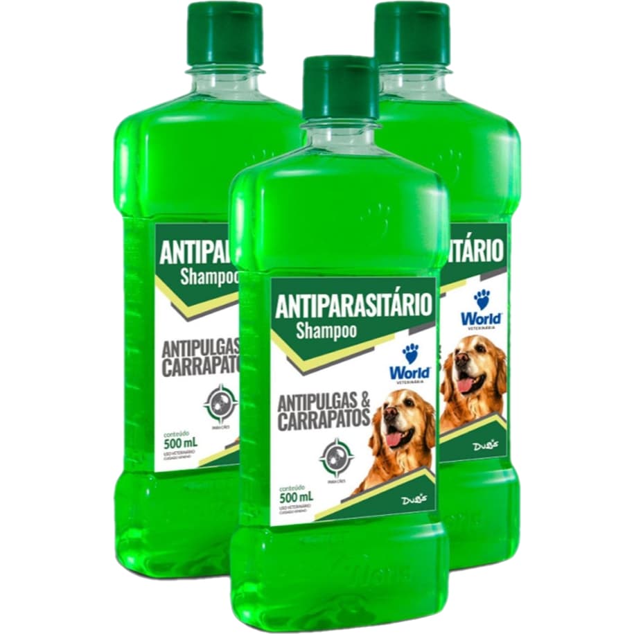 Shampoos Antipulgas e Carrapatos dugs 500ml - WORLD