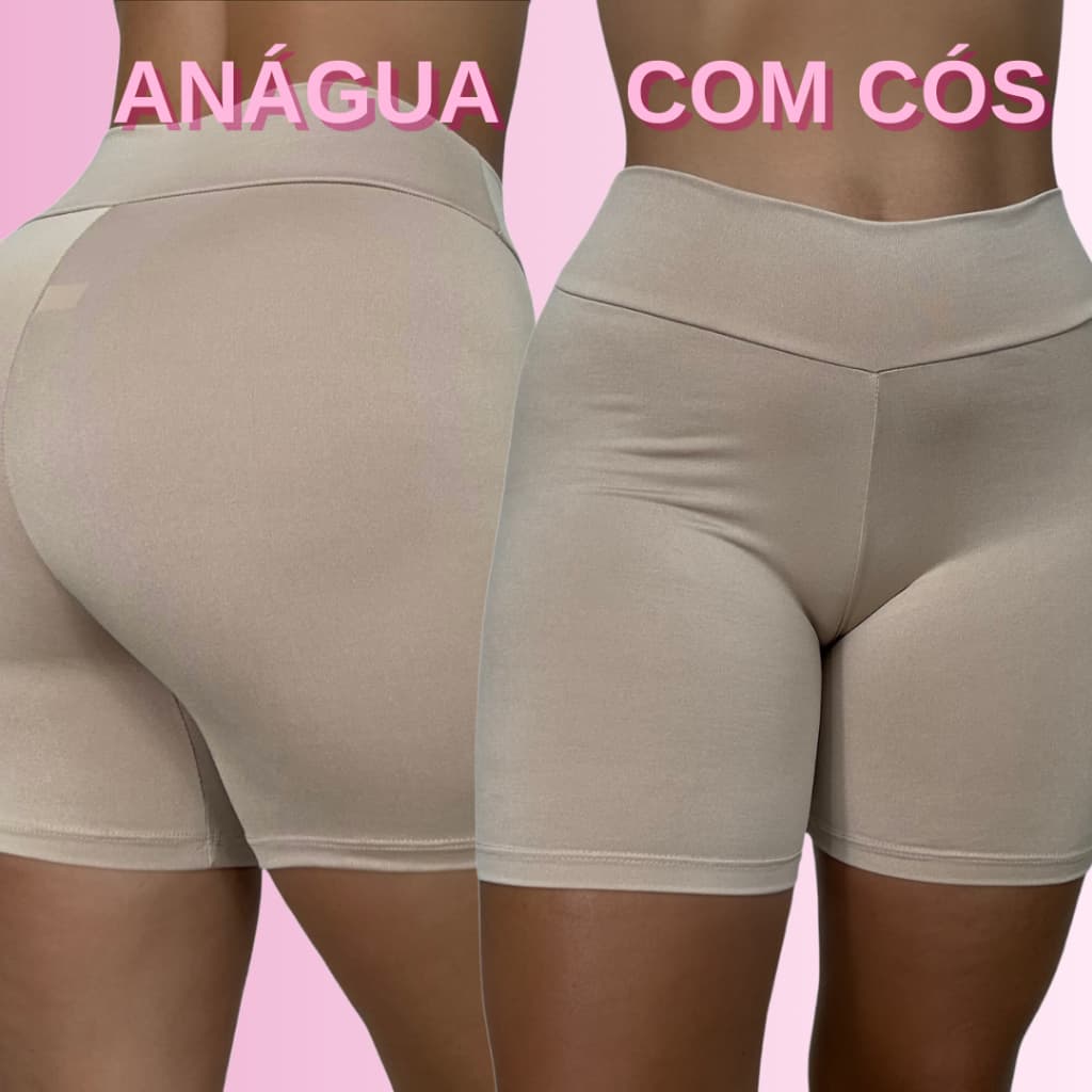 Short Anágua Cós Alto Reforçado Bermuda Segunda Pele Alta Qualidade Comprido