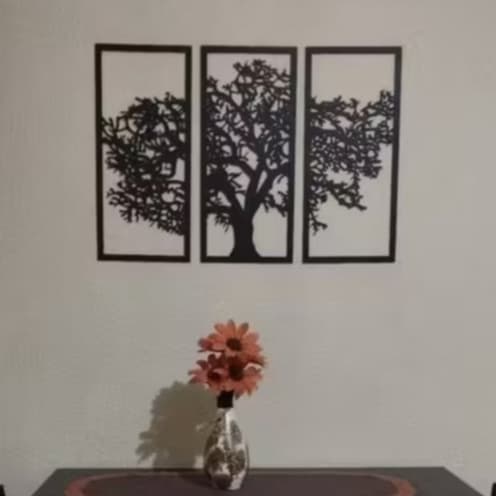 Quadro Árvore da Vida Decorativo vazado 100% MDF 3mm 3 peças